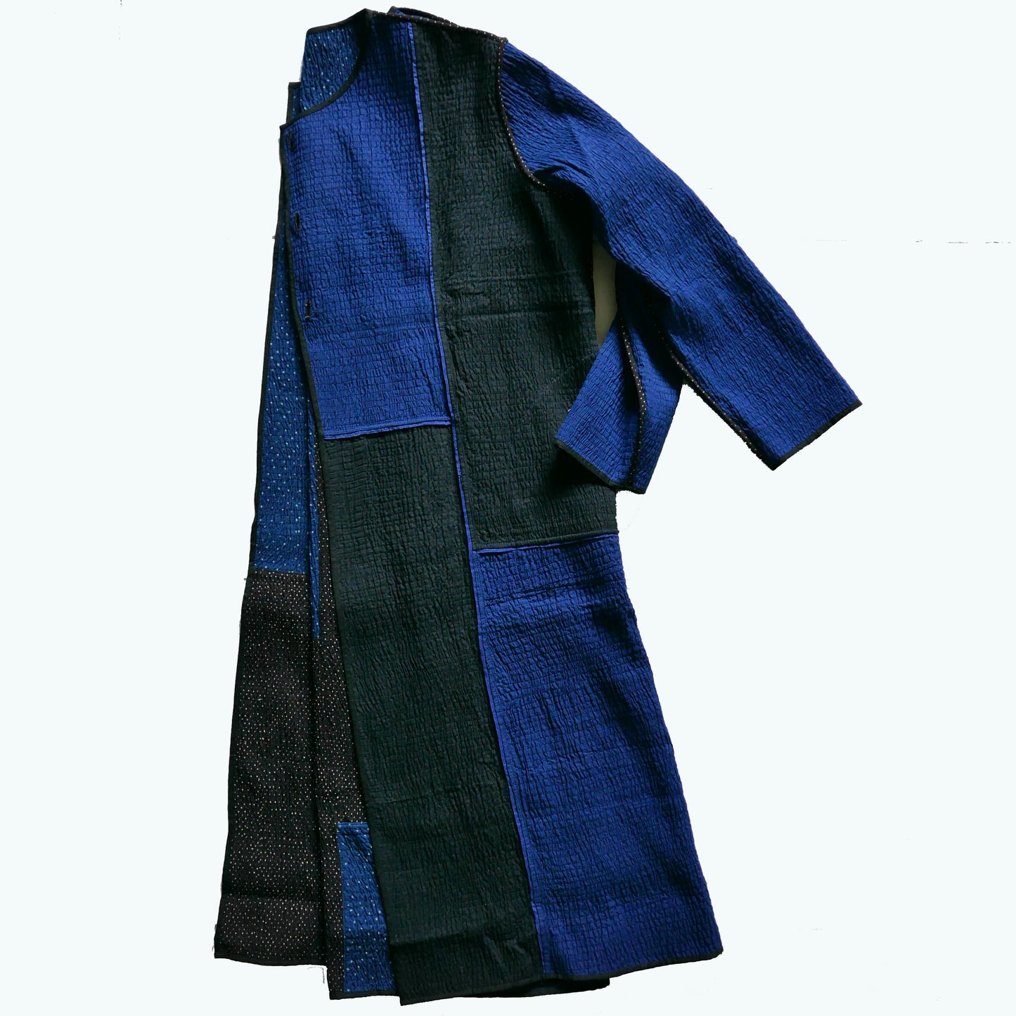 India, Indigene, Patchwork Textured Long Jacket