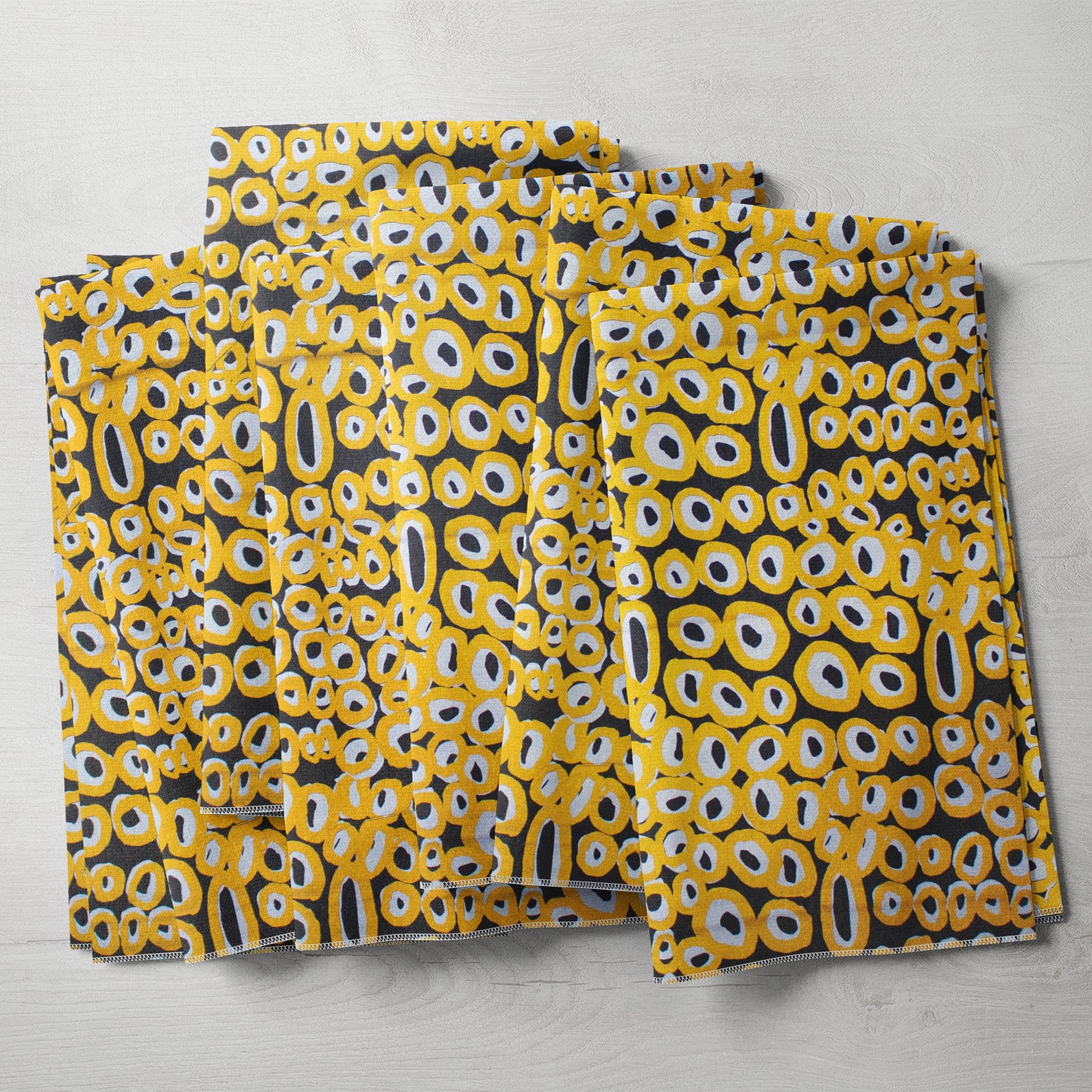 Australia, Alice Nampitjinpa Dixon / Ikuntji Artists, Rockholes Fabric - Silver & Gold (Black Silk)