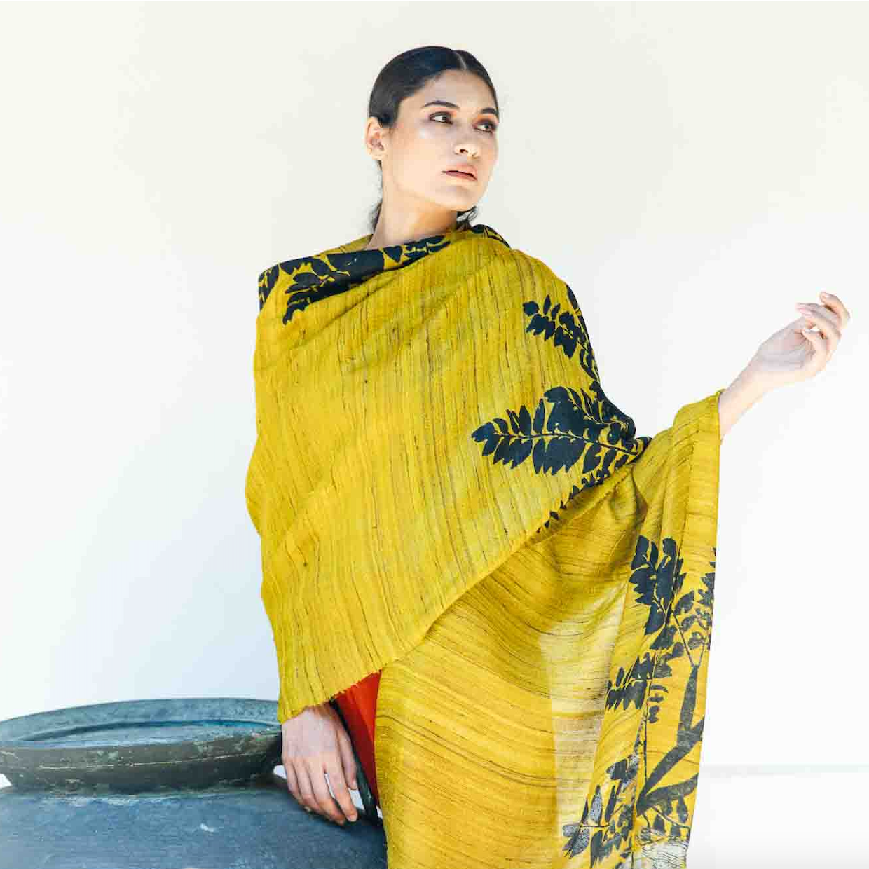 India, Aeshaane,  ‘The Nivar’ Tussar Peace Silk Scarf