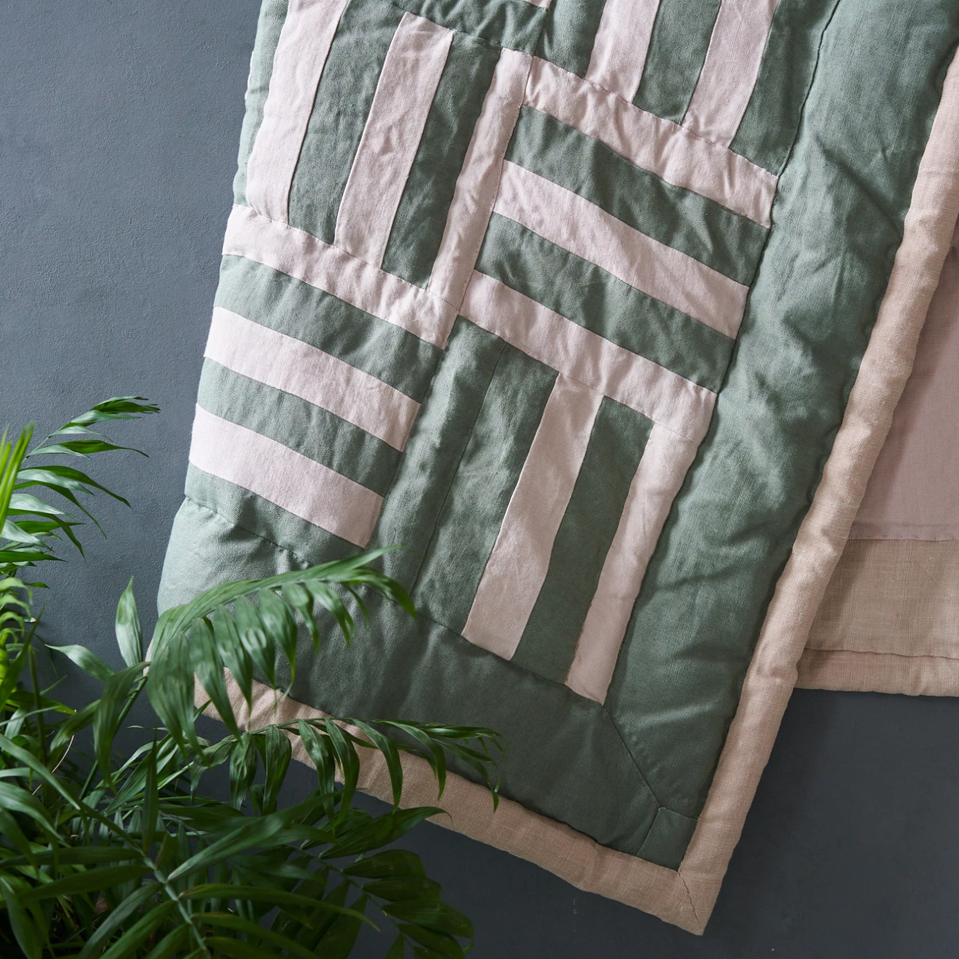 Afghanistan, Myanmar, Lebanon, Colombia & UK, Ishkar, Beirut Quilt in Green & Pink