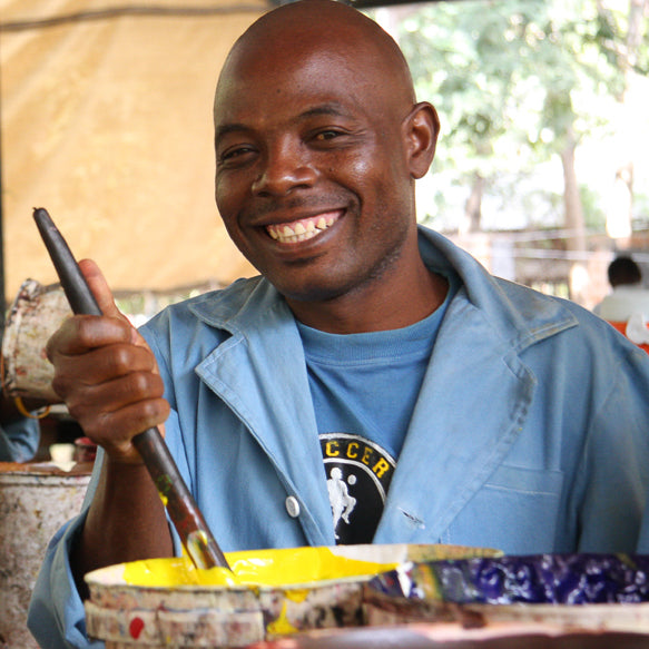 Zambia & France Cross Cultural Collaboration, Tribal Textiles, Hand-Painted Textiles