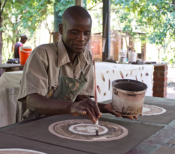 Zambia & France Cross Cultural Collaboration, Tribal Textiles, Hand-Painted Textiles