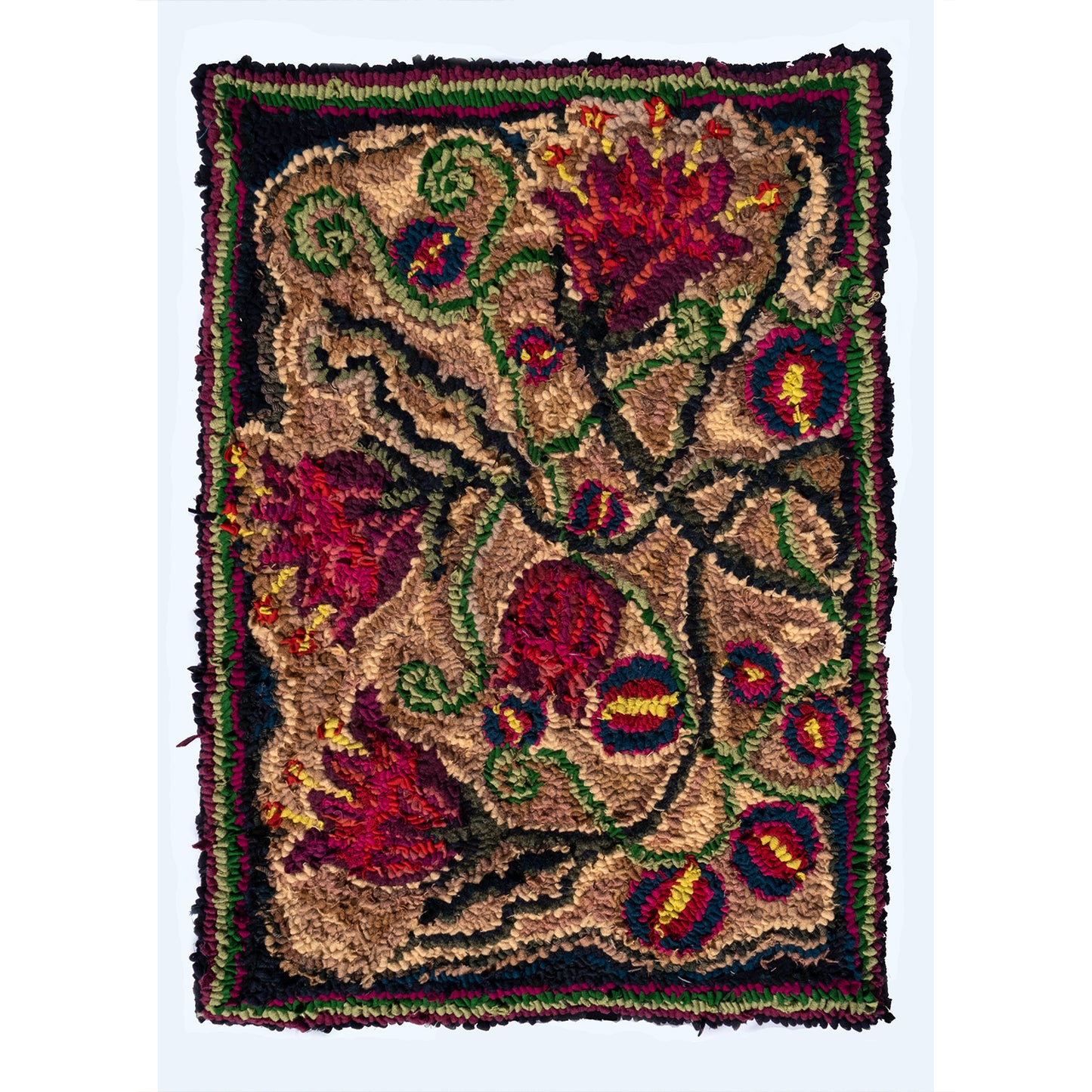 England, Lu Mason, 'Flowers' Rag Rug