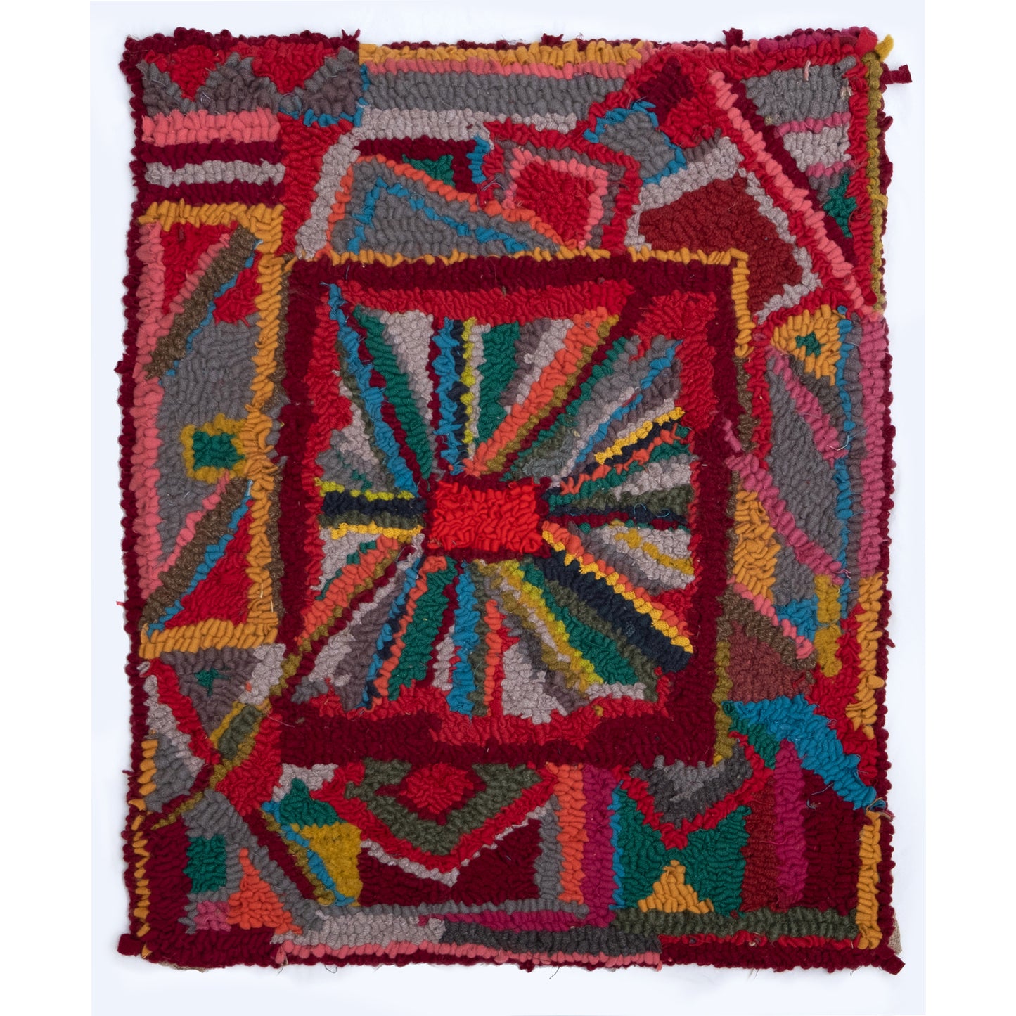 England, Lu Mason, 'Red Flag' Rag Rug