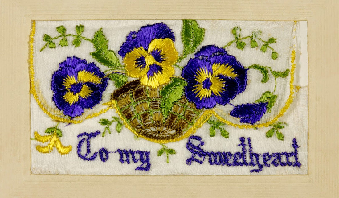 Embroidered Silk Postcards