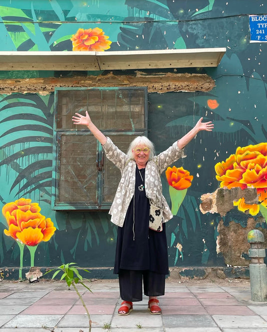 Gudrun Sjödén, celebrates fifty years in business and is enjoying being back at the helm