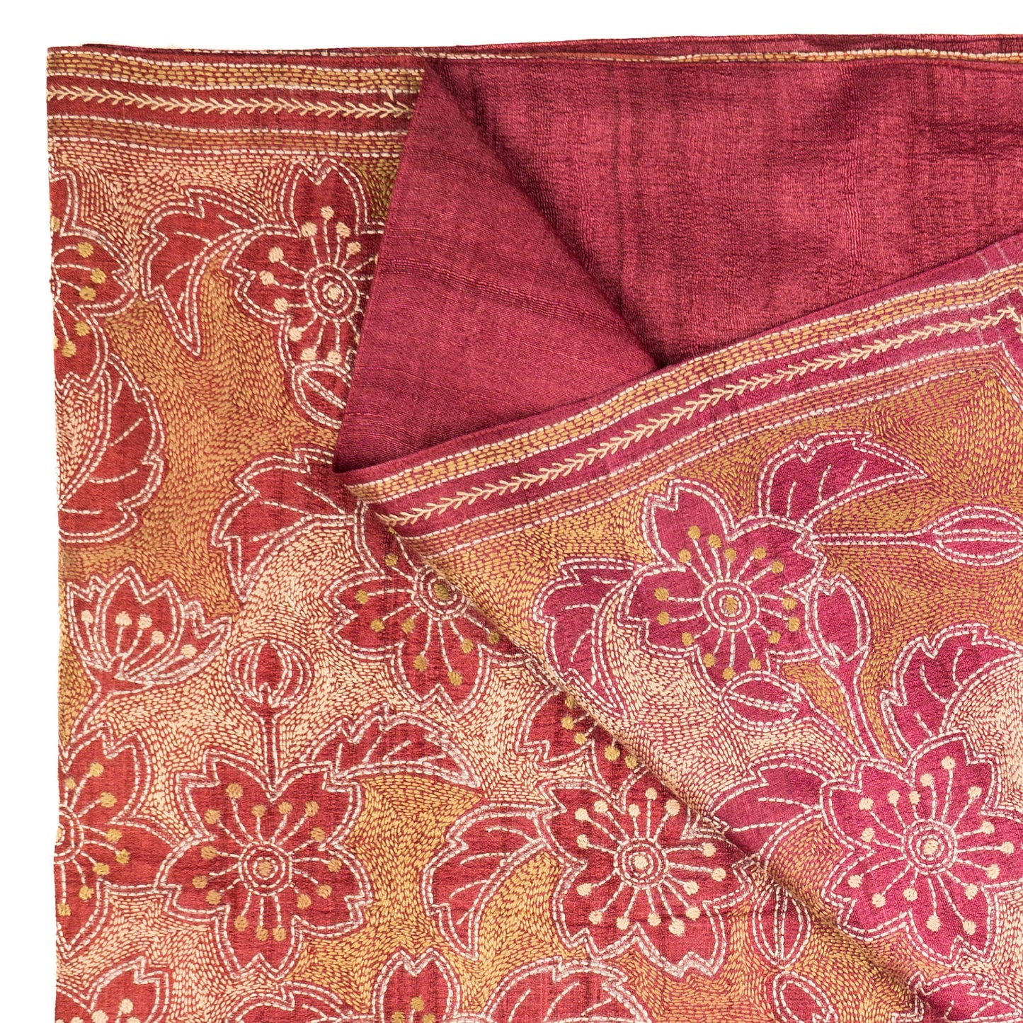 Bouquet of Hibiscus Kantha Scarf