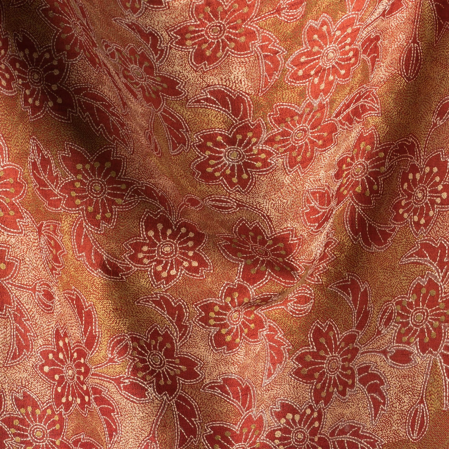 Bouquet of Hibiscus Kantha Scarf