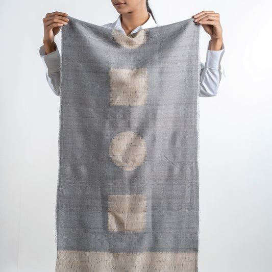 Geometry in Shibori Scarf (with pashmina lining)