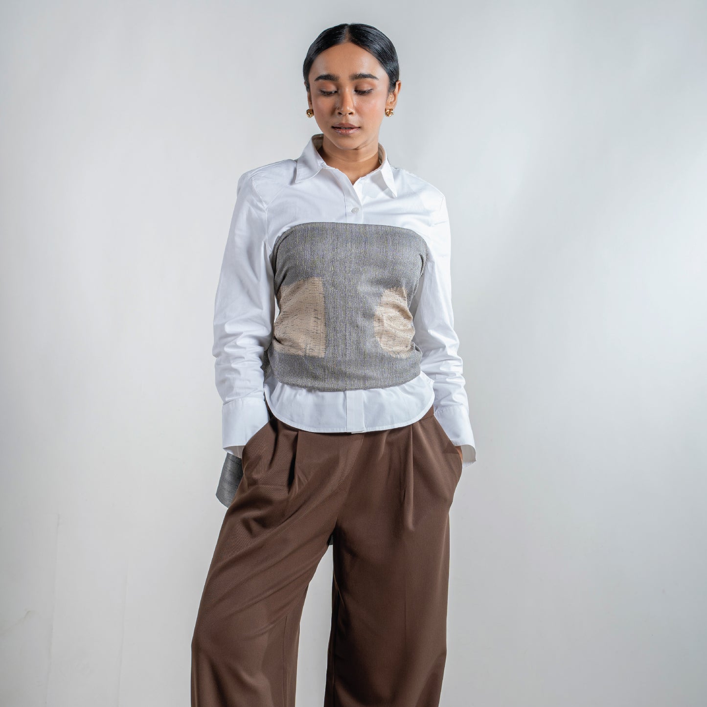 Geometry in Shibori Scarf (with pashmina lining)