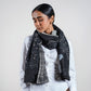 Moonlit Blooms Shibori Scarf (with woven lining on the back)