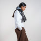 Moonlit Blooms Shibori Scarf (with woven lining on the back)