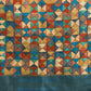 Triangles-at-play Kantha scarf (with indigo lining)