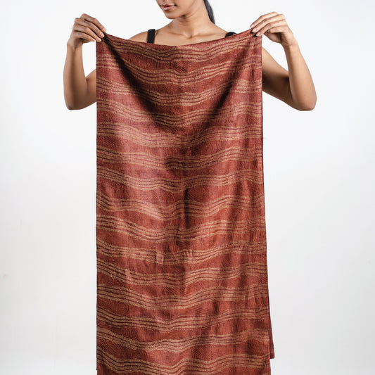 Seashore Kantha Scarf (with rust lining)