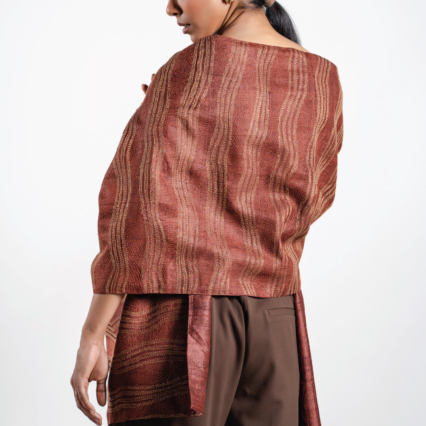 Seashore Kantha Scarf (with rust lining)