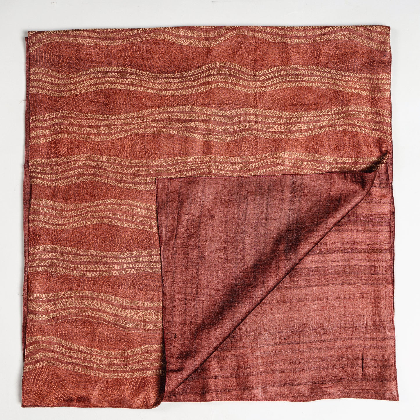 Seashore Kantha Scarf (with rust lining)