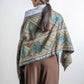 African Shibori Kantha Scarf (with chocolate-brown lining)