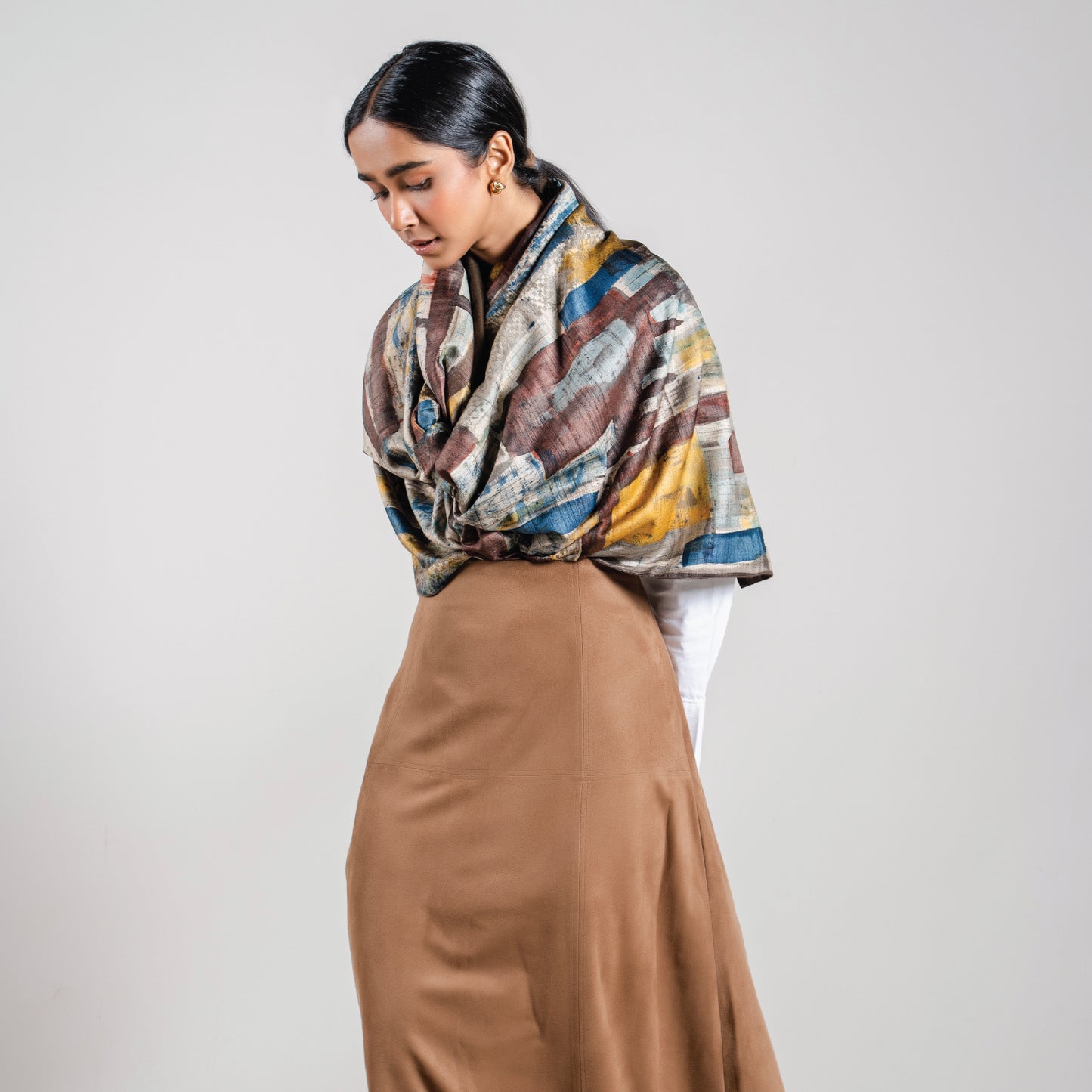 Artisanal "Kandinsky" Scarf   (with pashmina lining)