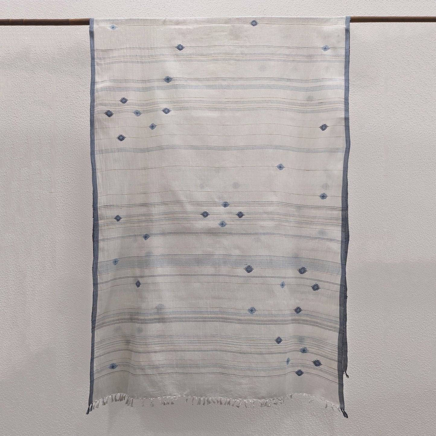 India, Karomi Crafts & Textile, Kankra Stole (Natural indigo booti)