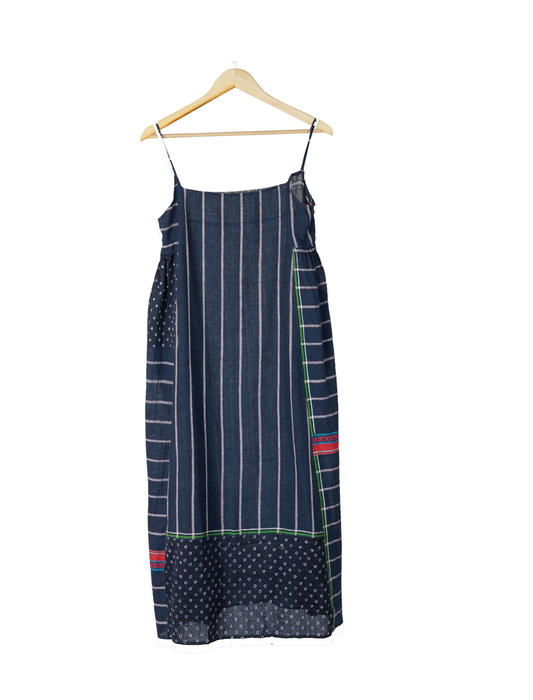 Injiri, AMBER-243 Ladies slip INDIGO 50% Cotton, 50% Silk S