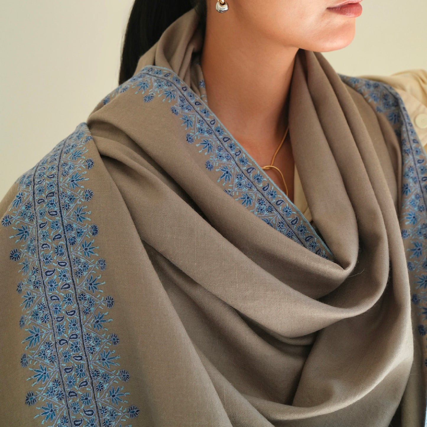 India, Kashmir Loom, Arzu Dordar Stone Shawl