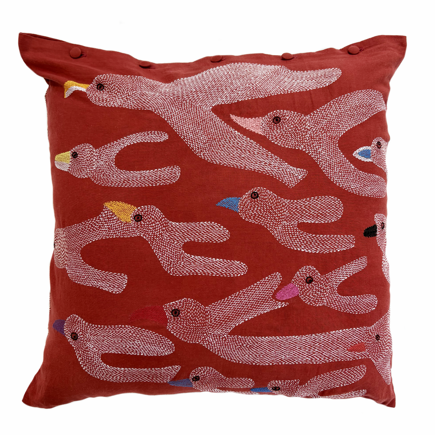 India, Muuyee, Petal Panchhis Cushion Cover