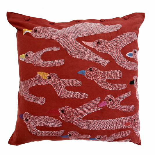 India, Muuyee, Petal Panchhis Cushion Cover