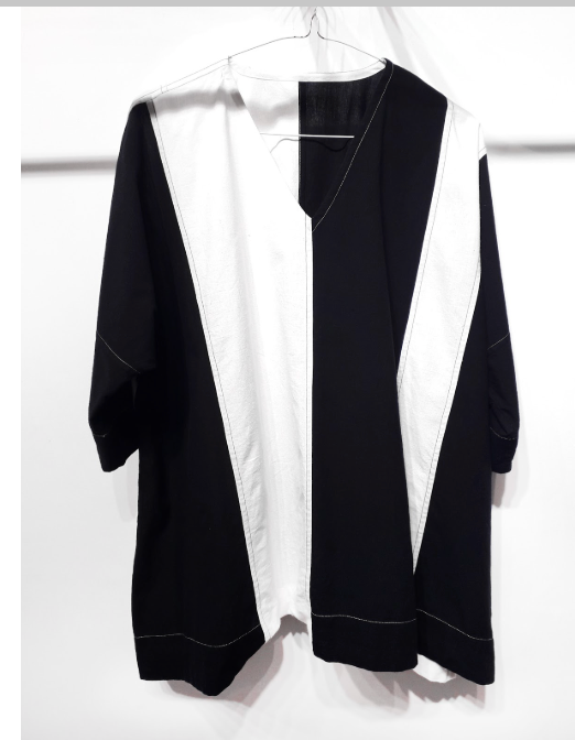 Soham Dave, L&S Shapes Poncho Black-White