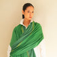 India, Kashmir Loom, Fifty-Fifty Emerald Shawl
