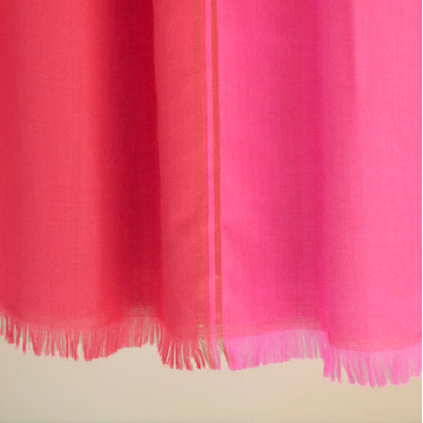 India, Kashmir Loom, Fifty-Fifty Raspberry Shawl
