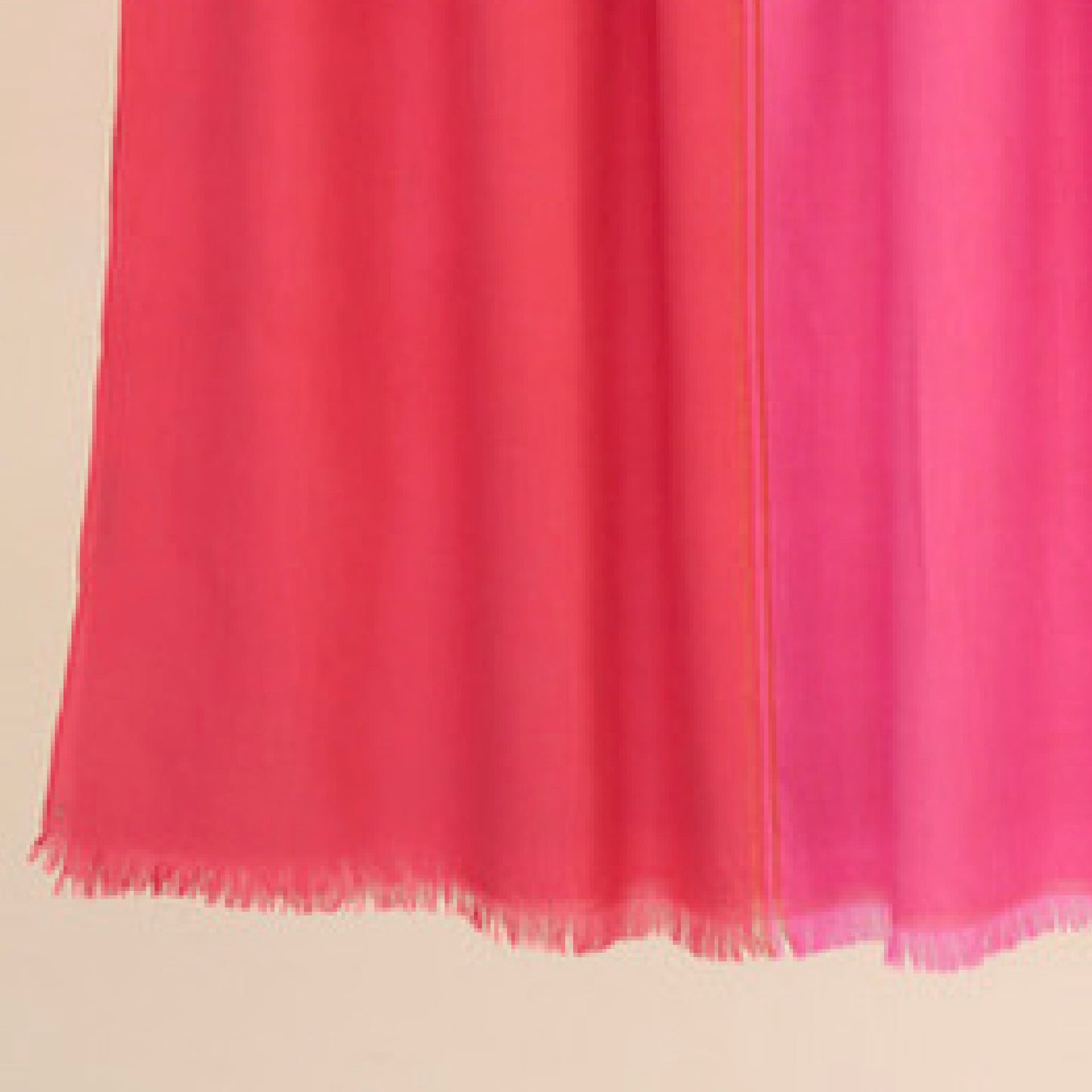 India, Kashmir Loom, Fifty-Fifty Raspberry Shawl