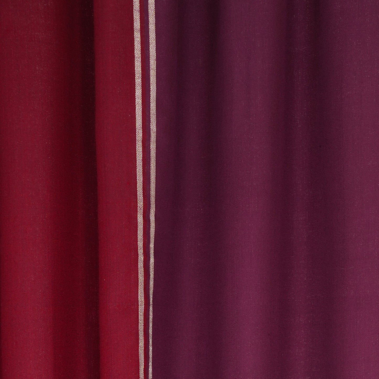 India, Kashmir Loom, Fifty-Fifty Garnet Silver Rosso Shawl