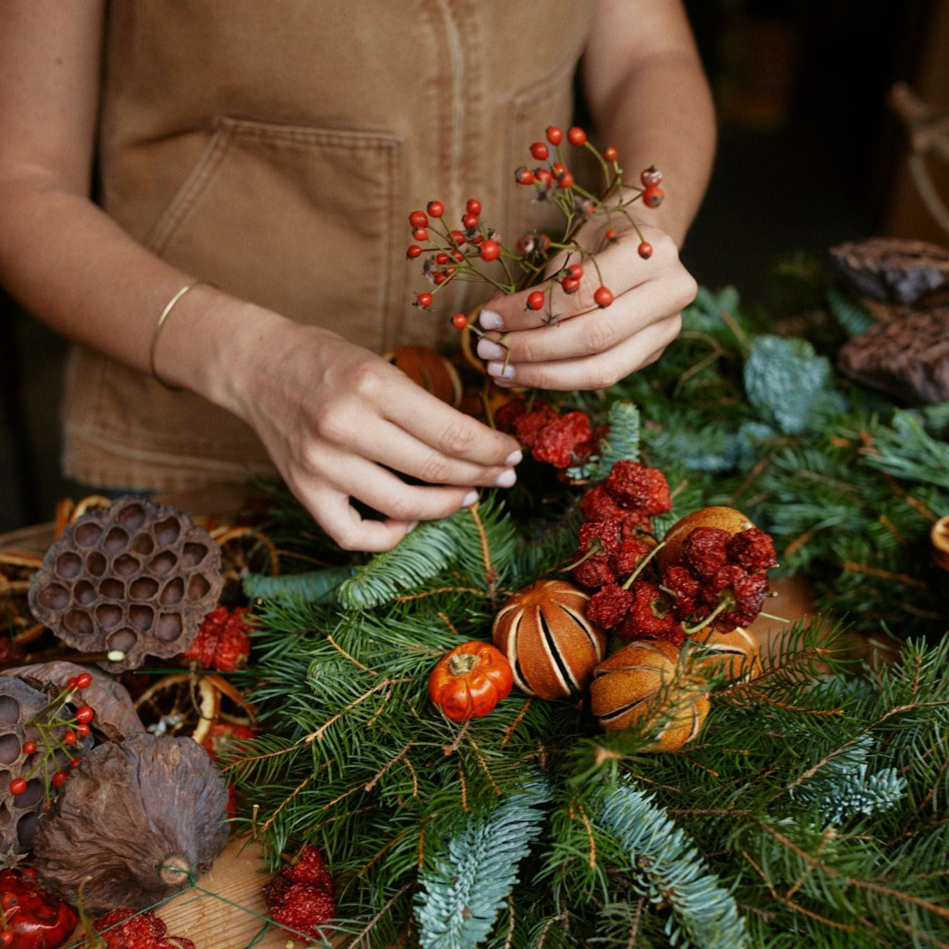 Saturday 2 December 2023, Wreath Making with Rachel Toler, in-person workshop at Selvedge Christmas Fair