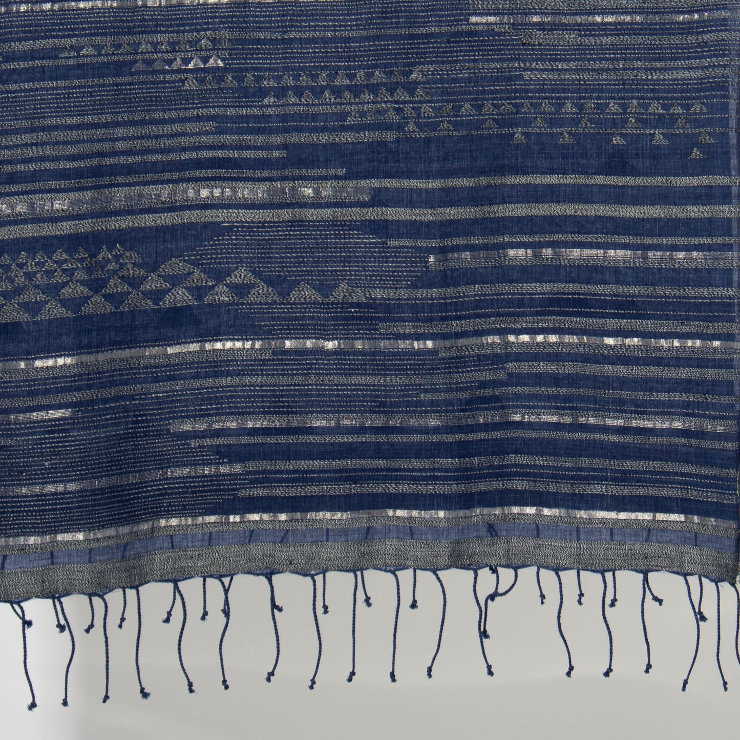India, Karomi Crafts & Textile, Waves Horizon Indigo Stole