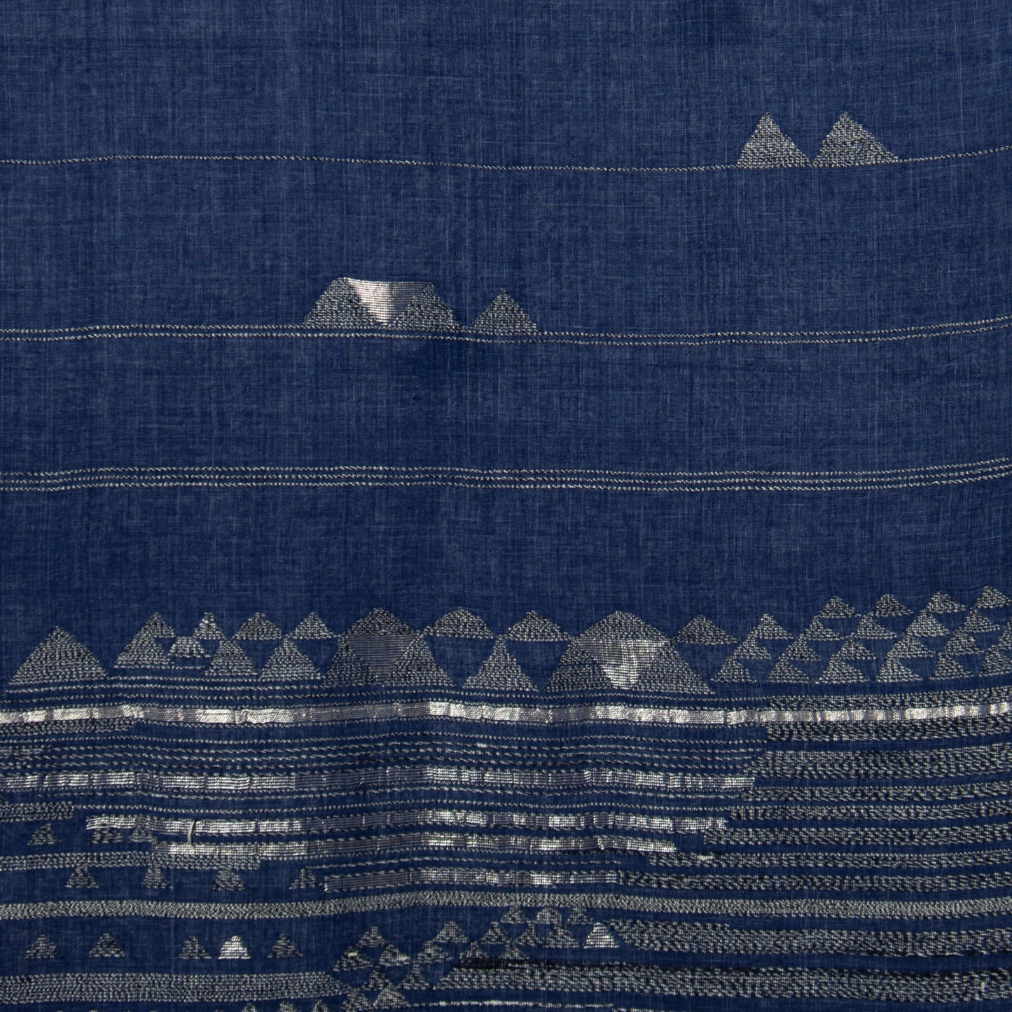 India, Karomi Crafts & Textile, Waves Reef Indigo Stole