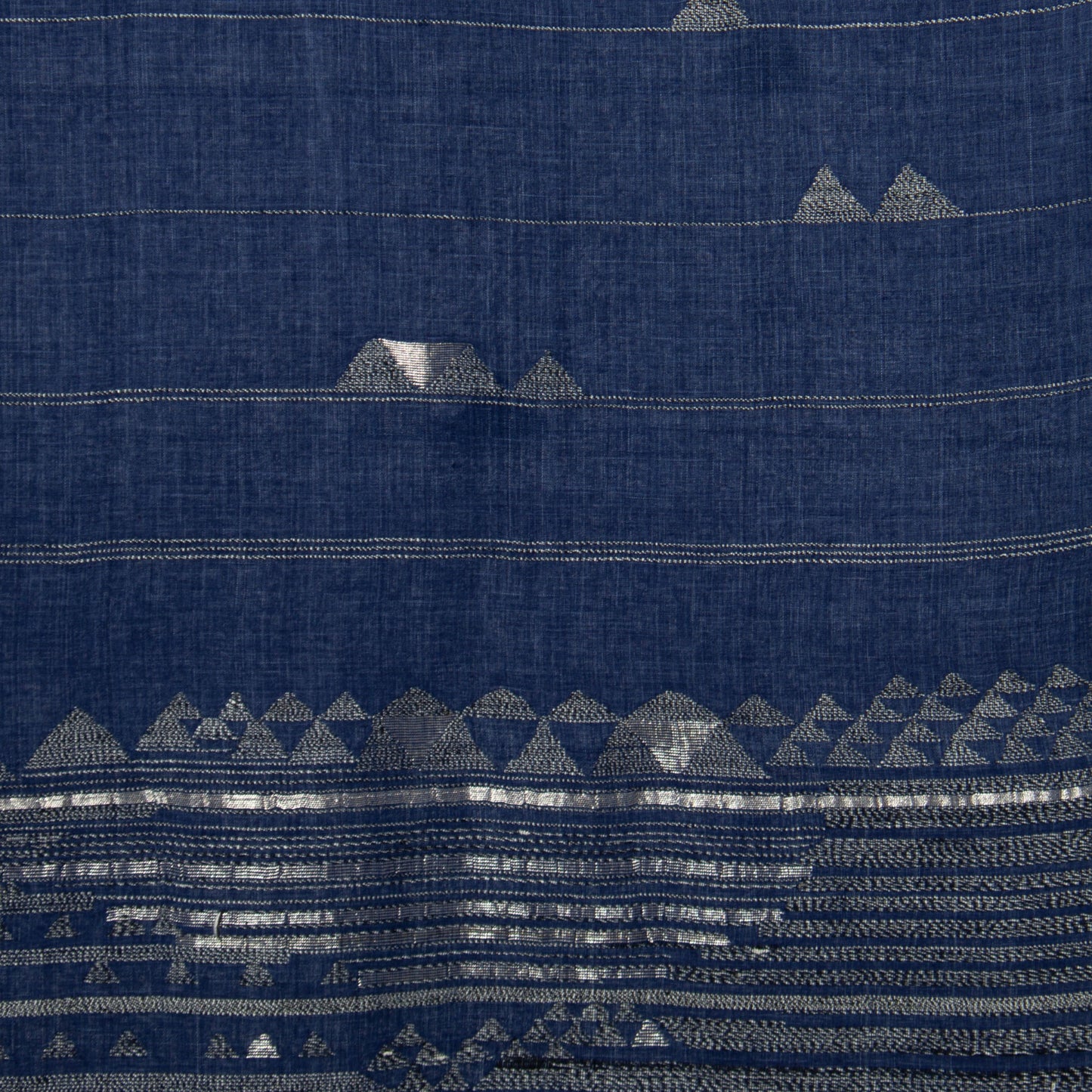 India, Karomi Crafts & Textile, Waves Horizon Indigo Stole