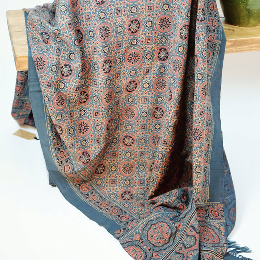 Win an Ajrakh Merino Wool Shawl and Pair of Matching Pillows from Vanata