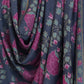 India, Kashmir Loom, Kani Ghulabdar Buta Jamawar Indigo Pink Shawl
