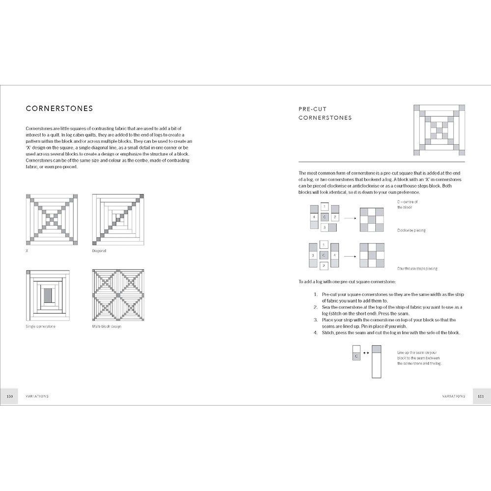 Log Cabin Quilt Blocks, 100 colour and pattern variations, Catherin-Marie Longtin