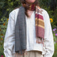 India, We are KAL, Striped Eri Silk Scarf, Grey