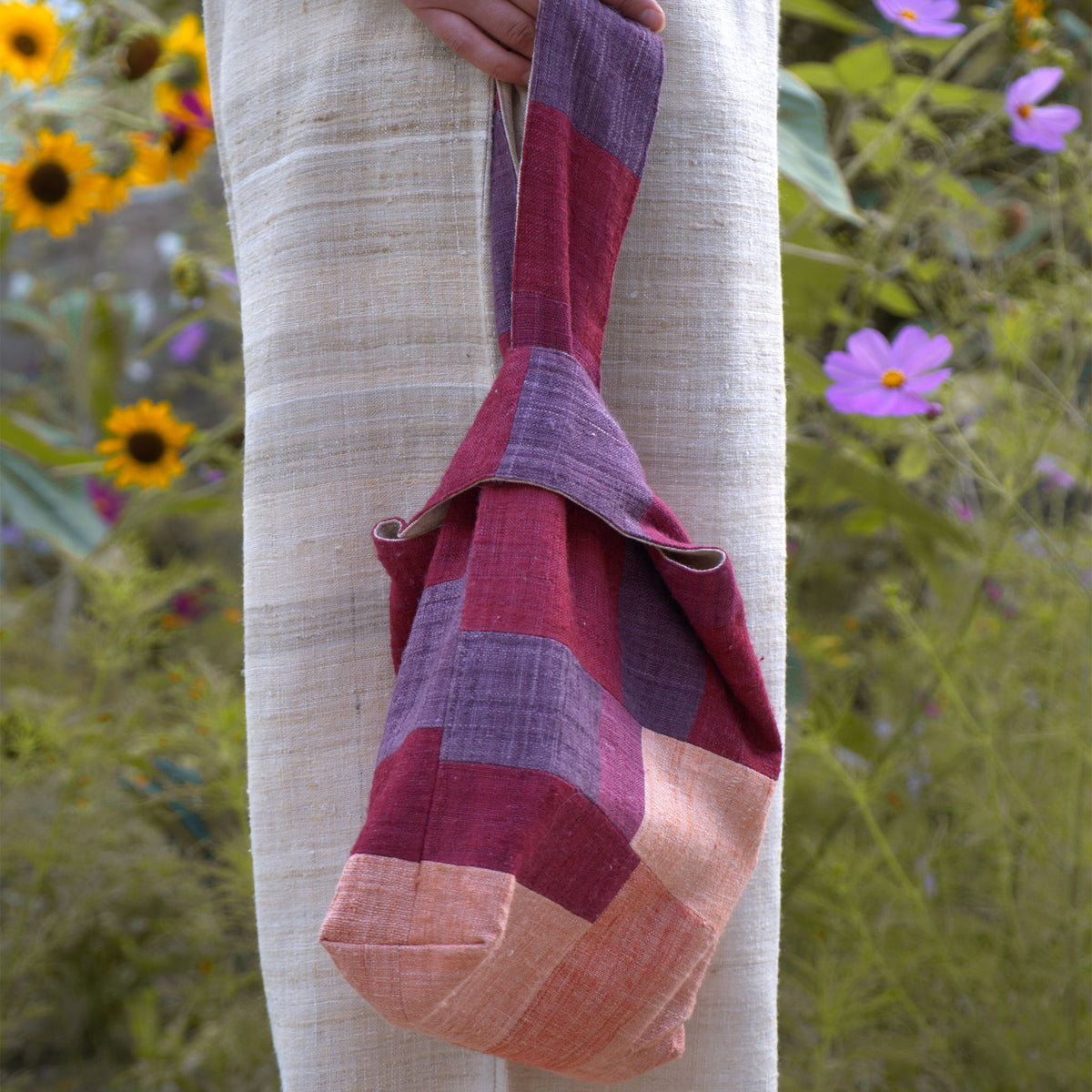 India, We are KAL, Eri Silk Knot Bag, Pink