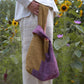 India, We are KAL, Eri Silk Knot Bag, Purple and Green