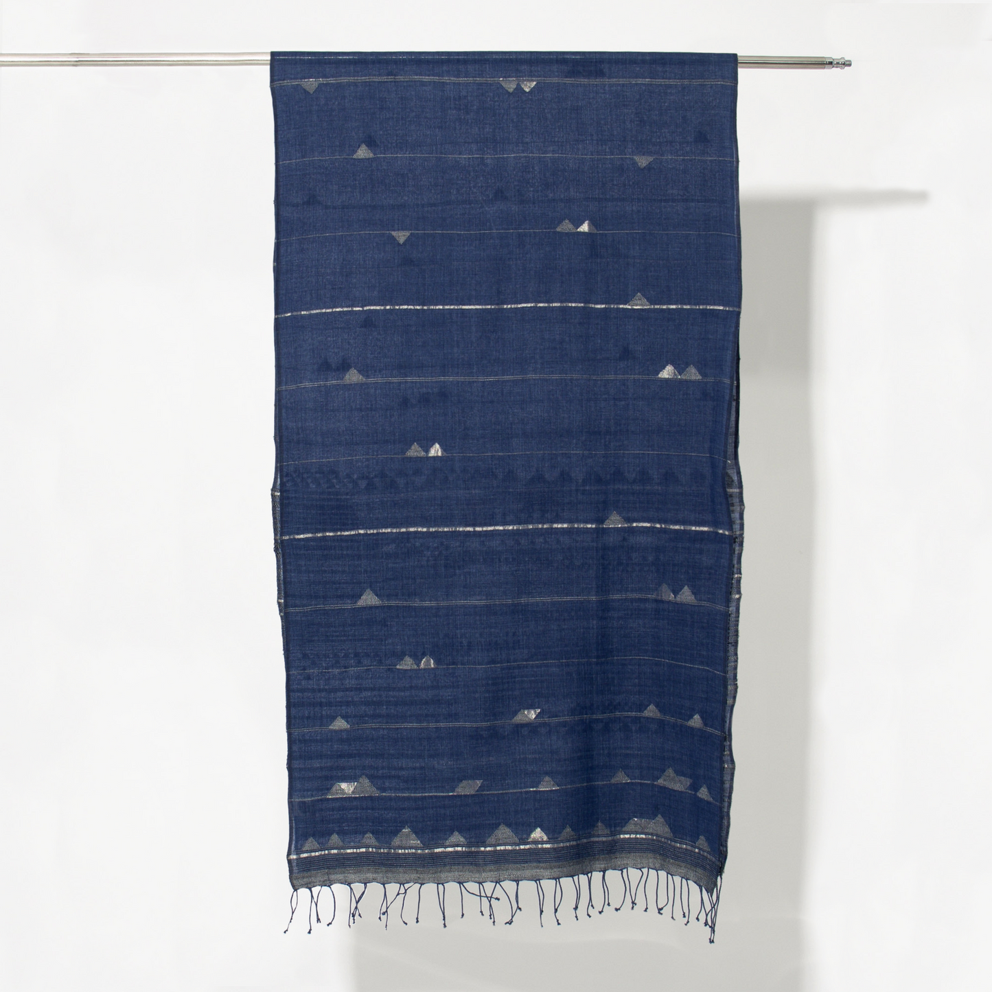 India, Karomi Crafts & Textile, Waves Horizon Indigo Stole