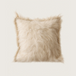 Ukraine, Gushka, Handwoven Shaggy Pillow (Cream) (UK)