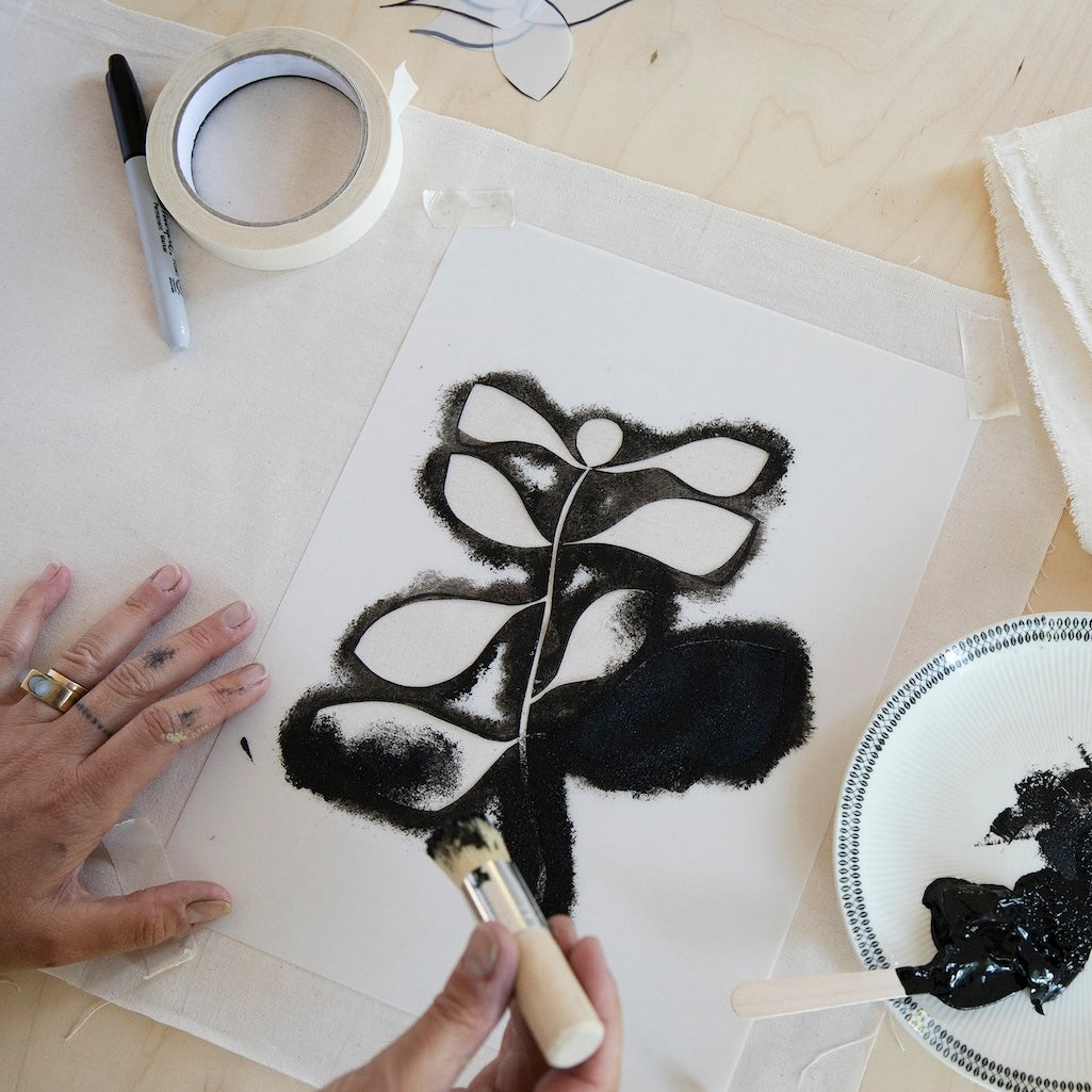 Saturday 26 September, 2-5 p.m. (BST): Online Workshop, Stencil New Designs on Revived Fabric with Lotta Jansdotter