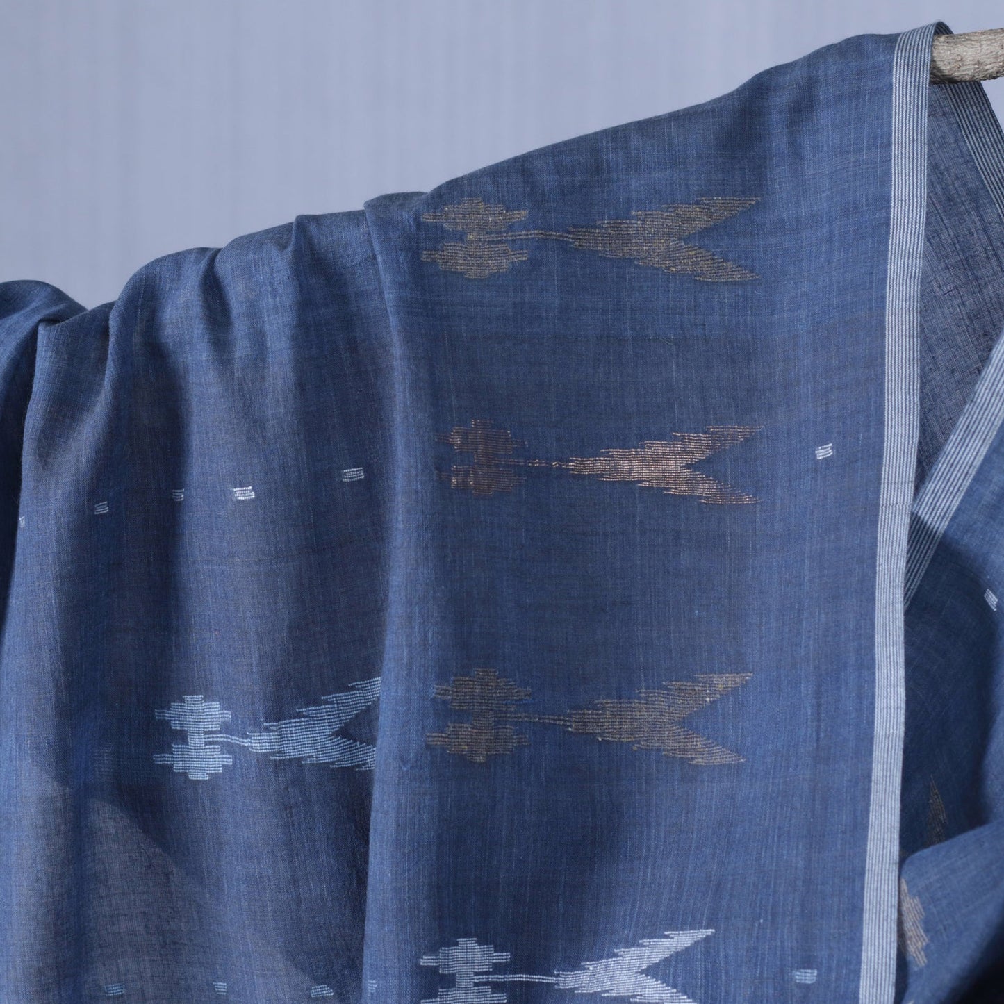 India, Karomi Crafts & Textile, Trishool Stole (Indigo)