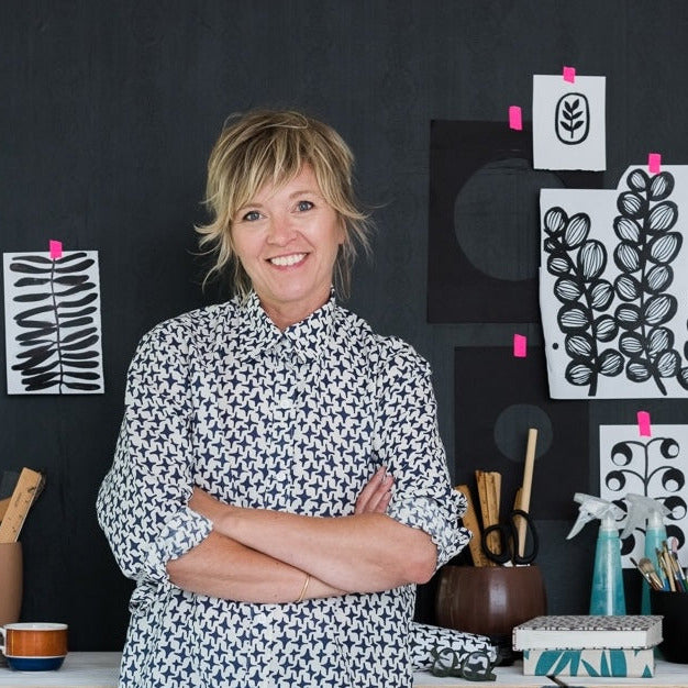 Saturday 26 September, 2-5 p.m. (BST): Online Workshop, Stencil New Designs on Revived Fabric with Lotta Jansdotter