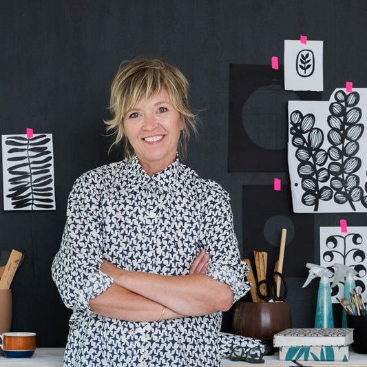 Saturday 26 September, 2-5 p.m. (BST): Online Workshop, Stencil New Designs on Revived Fabric with Lotta Jansdotter