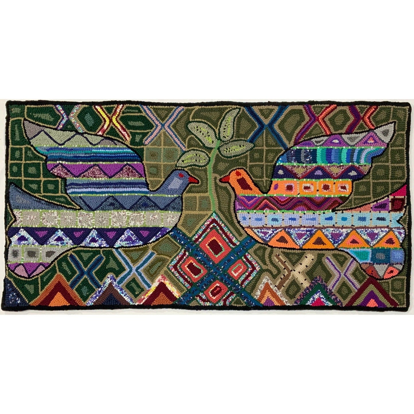 Guatemala, Multicolores/ Silvia Ajcot Solis, "Meeting of the Minds" Hand-Hooked Rug