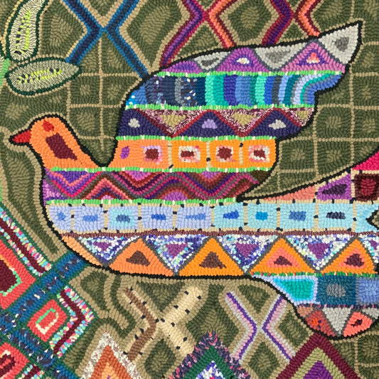 Guatemala, Multicolores/ Silvia Ajcot Solis, "Meeting of the Minds" Hand-Hooked Rug